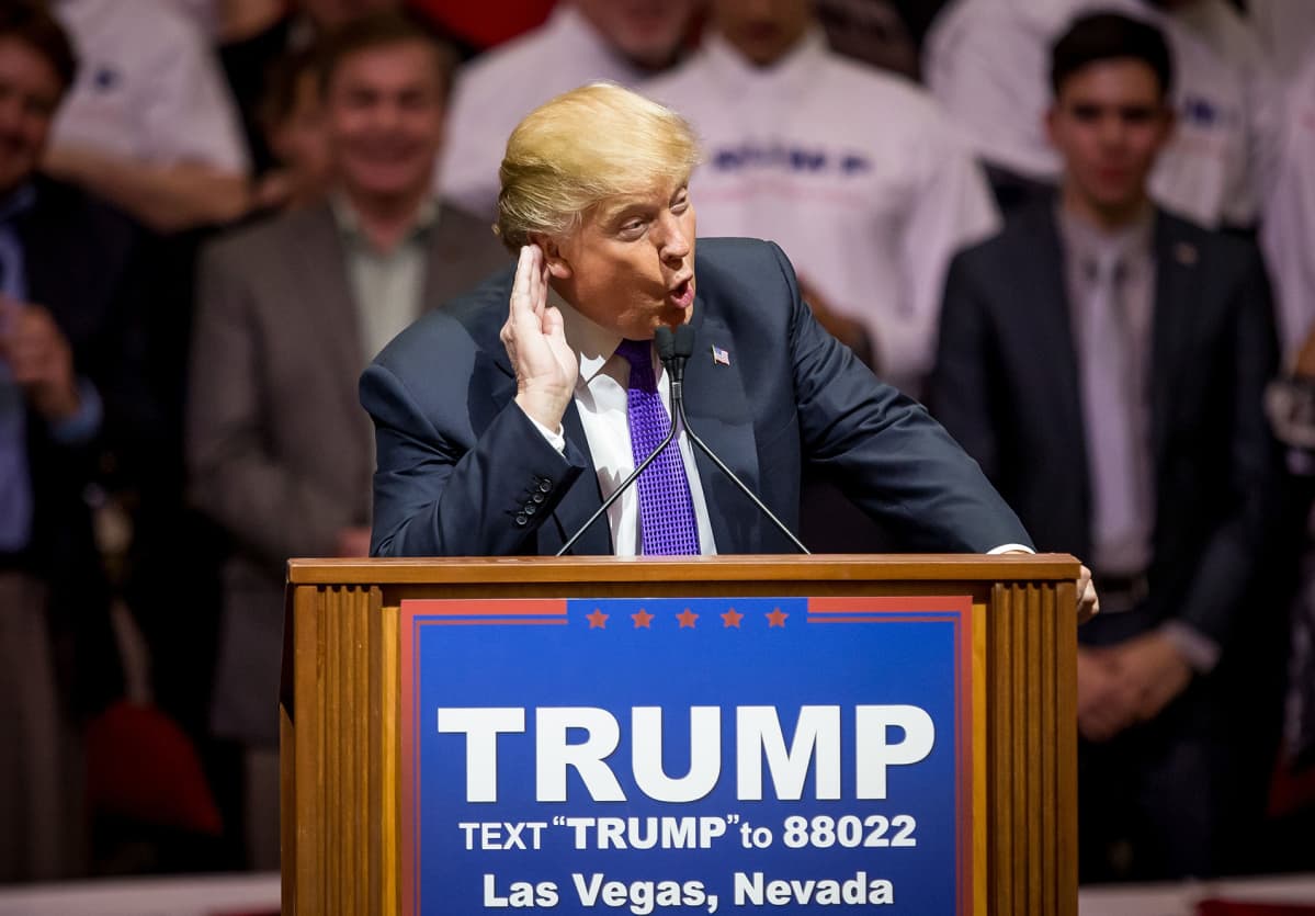Donald Trump kampanjoi helmikuussa Las Vegasissa.