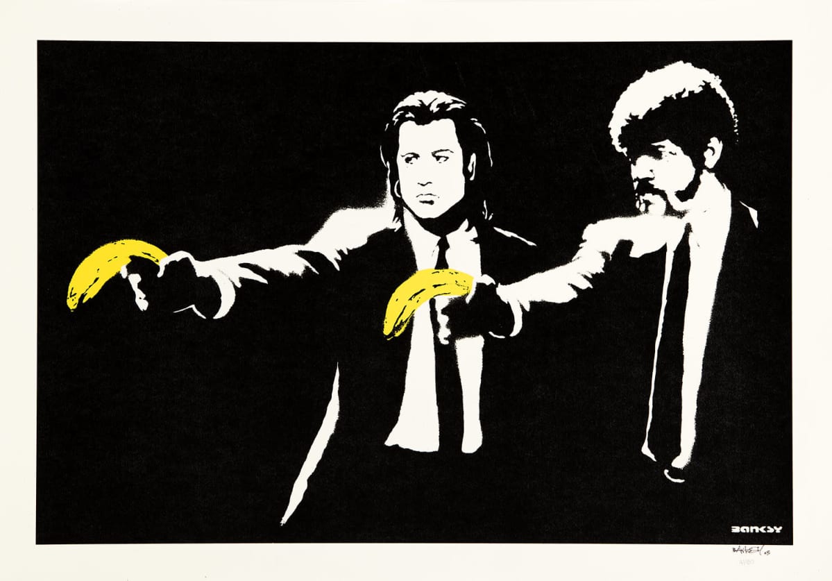 Banksyn teos Pulp Fiction.