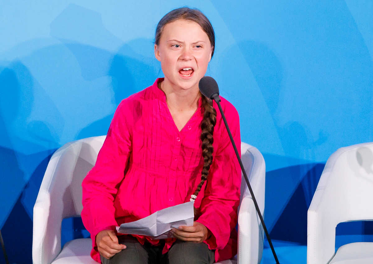 Greta Thunberg är märkbart upprörd då hon håller sitt tal på FN:s klimatmöte i New York.