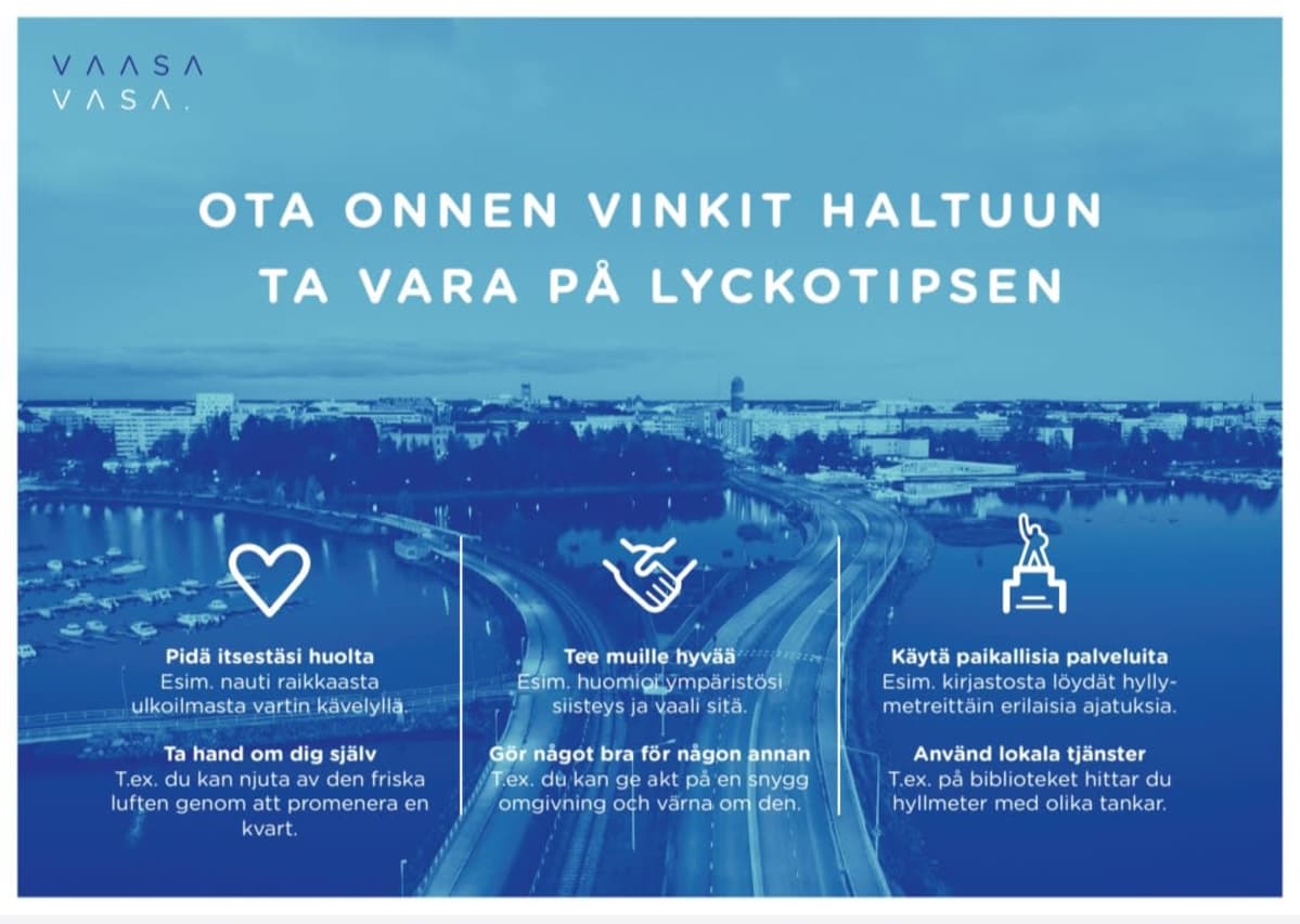 Vaasan onnellisuuskampanjan kortti