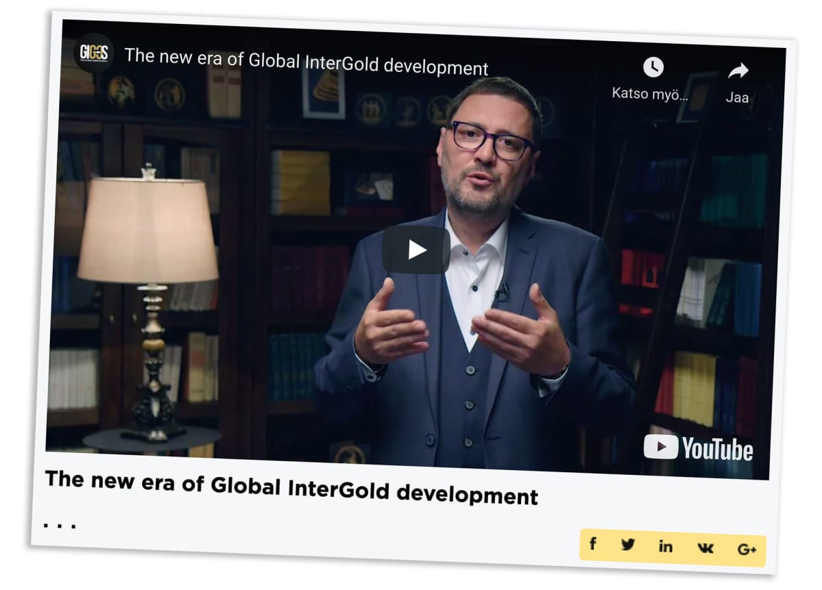 Kuvakaappaus Global Intergoldin youtubevideosta