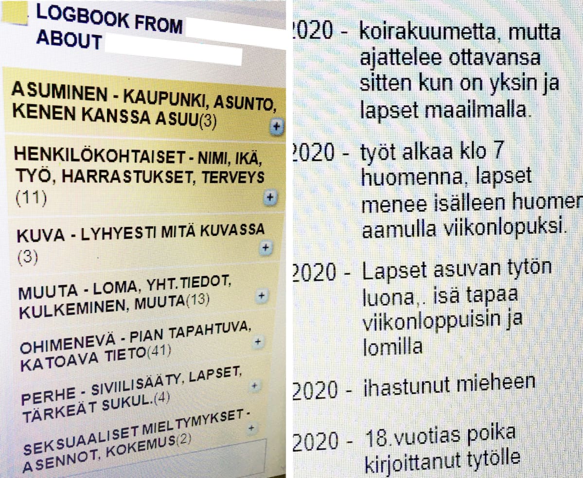 Kuvakaappauksissa tietoja, joita chat-palveluun kerätään vieraista.