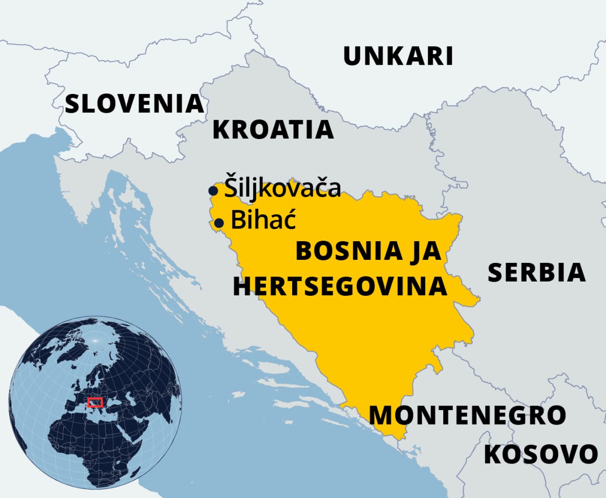 Kartta Bosnia-Hertsegovinasta