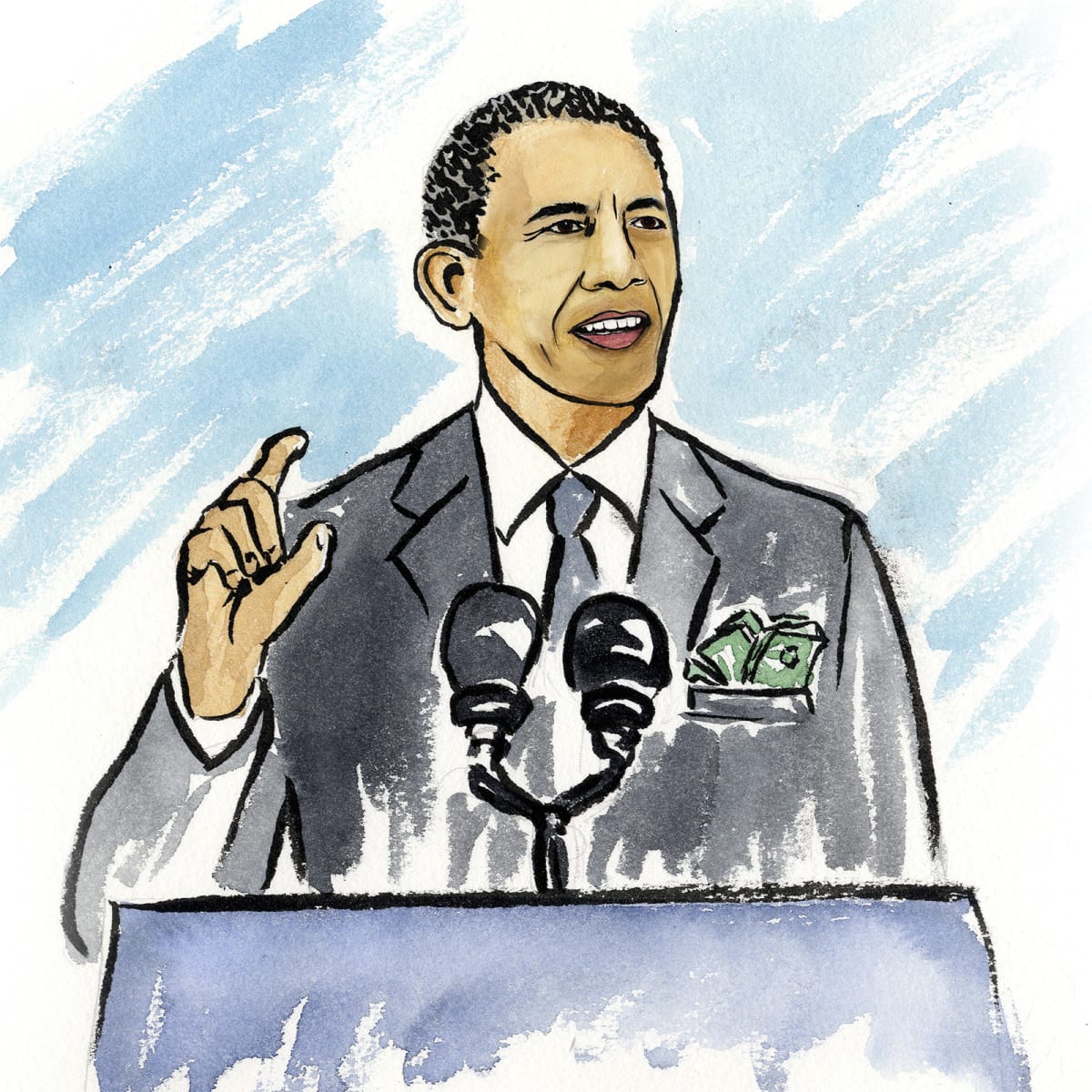 Barack Obama
pitää puhetta
