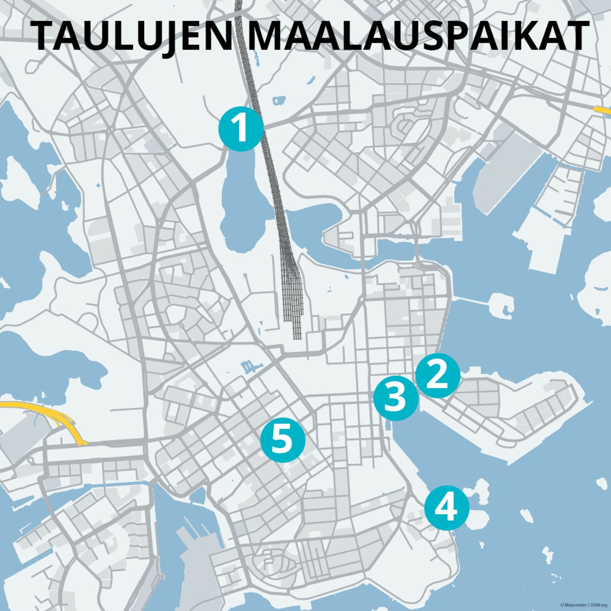 taulujen maalauspaikat