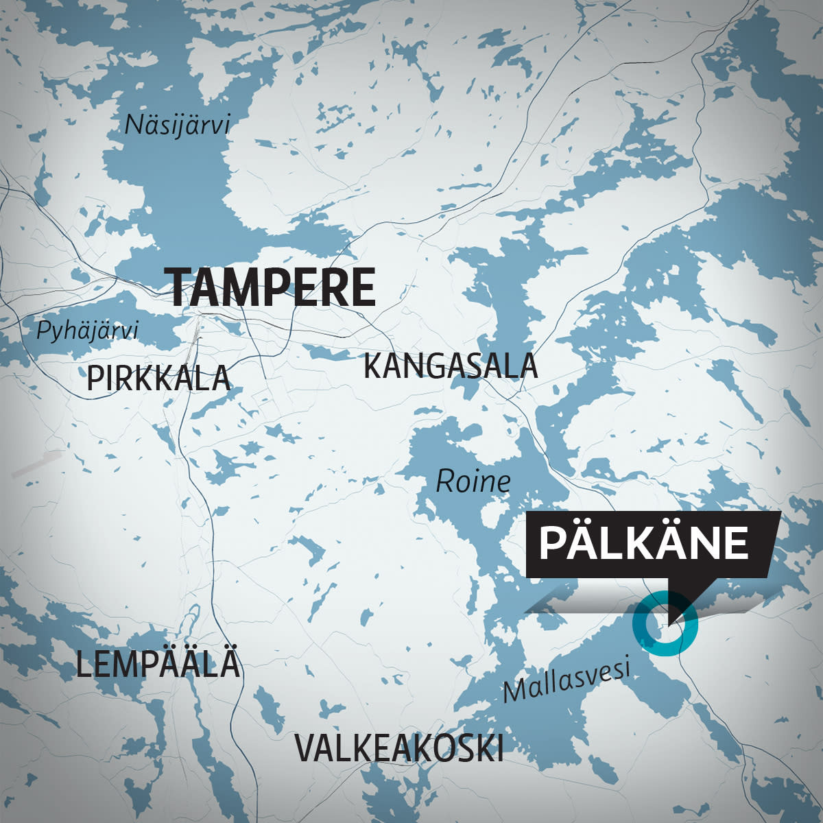 Kartta Pälkäneen sijainnista