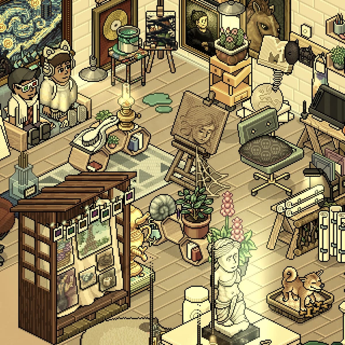 Habbo Hotel -pelimaailman ruutukaappaus.
