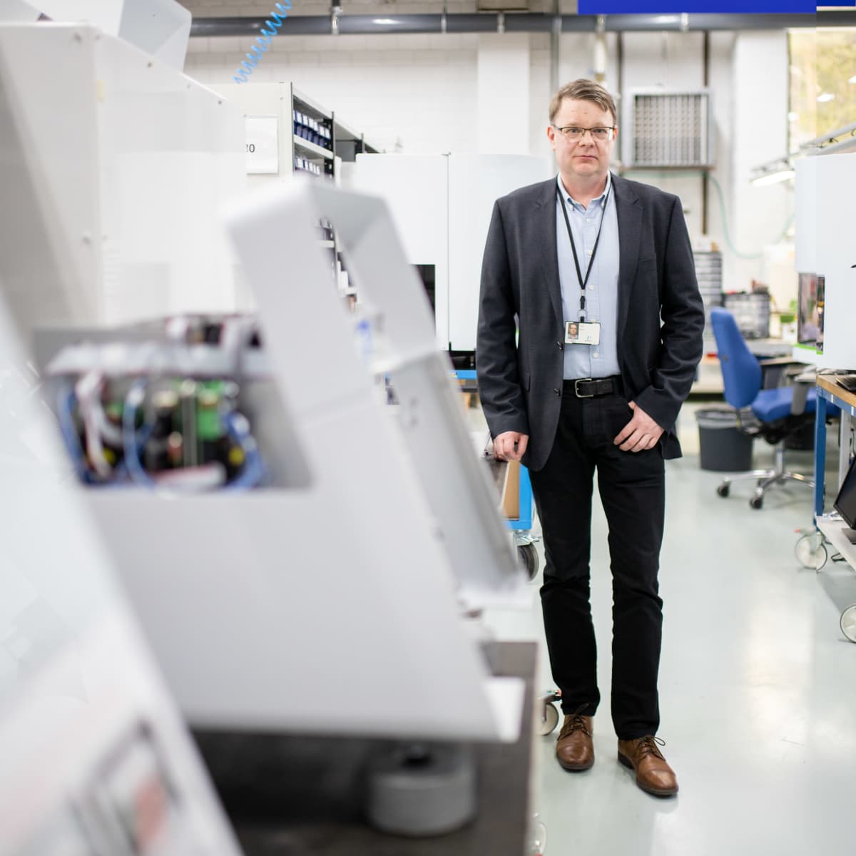 Petri Kallio PerkinElmer Wallacin tiloissa Turussa.