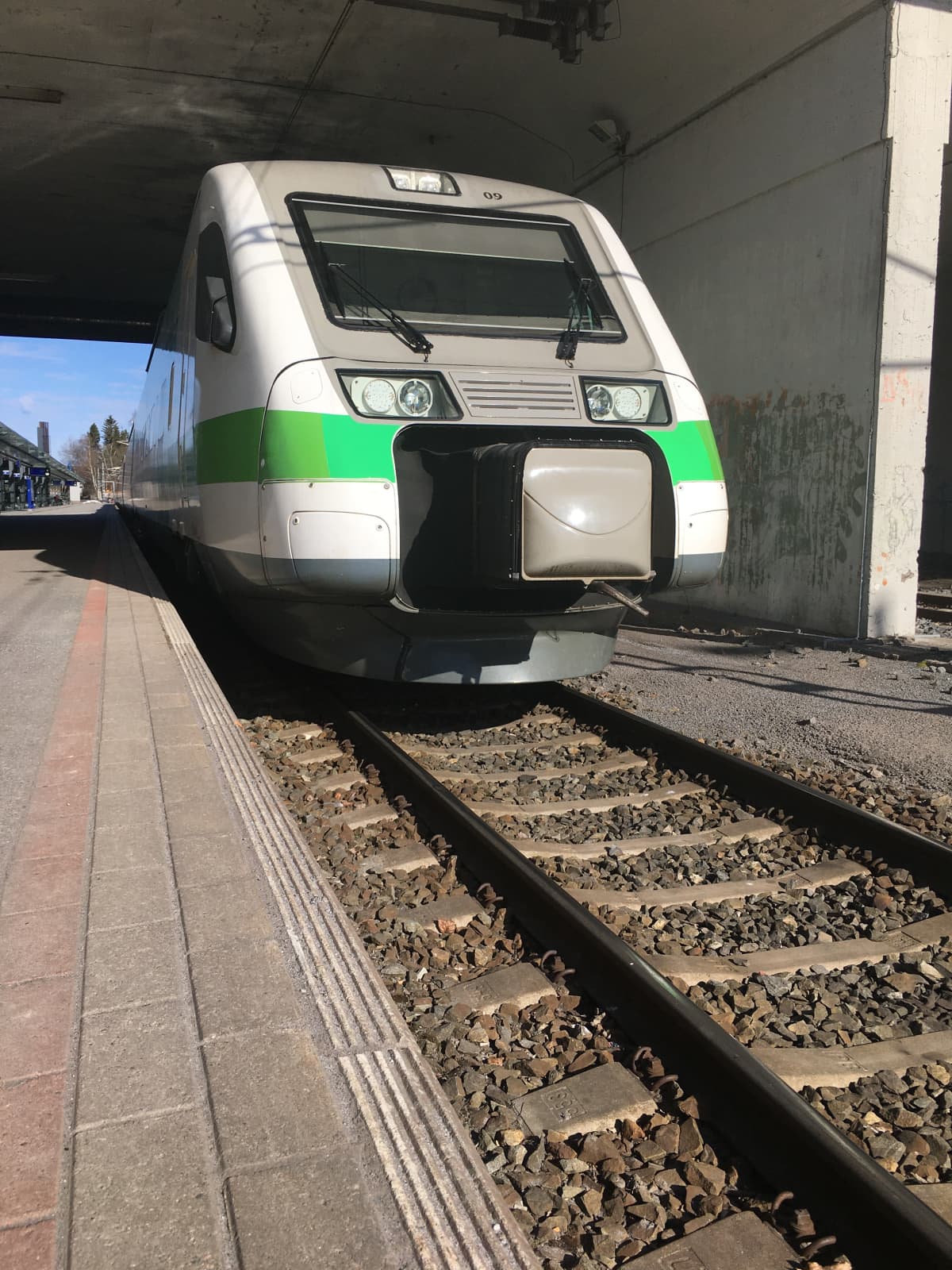 Juna Vaasan rautatieasemalla