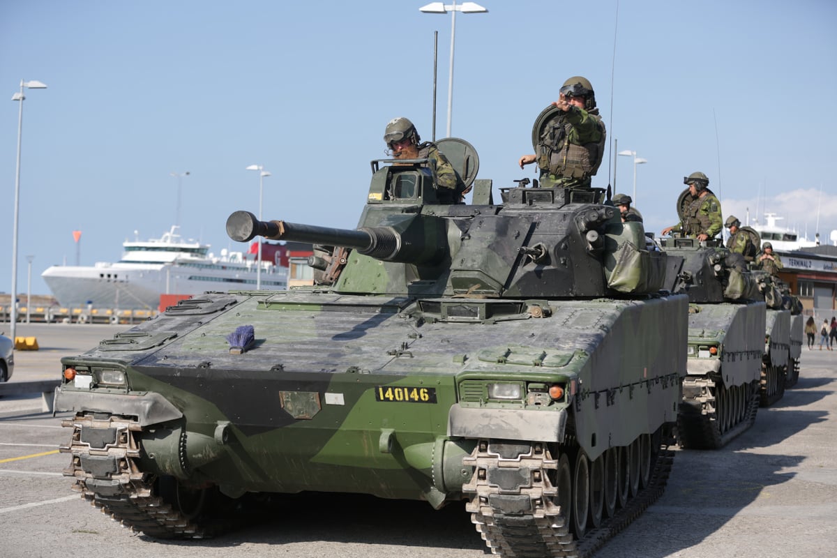 Ruotsin armeijan sotaharjoitukset Gotlannilla.