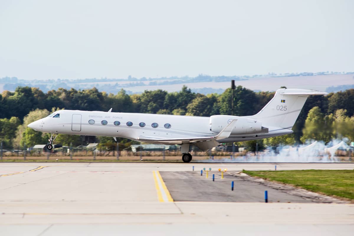 Ruotsin ilmavoimien Gulfstream G550 matkustajakone