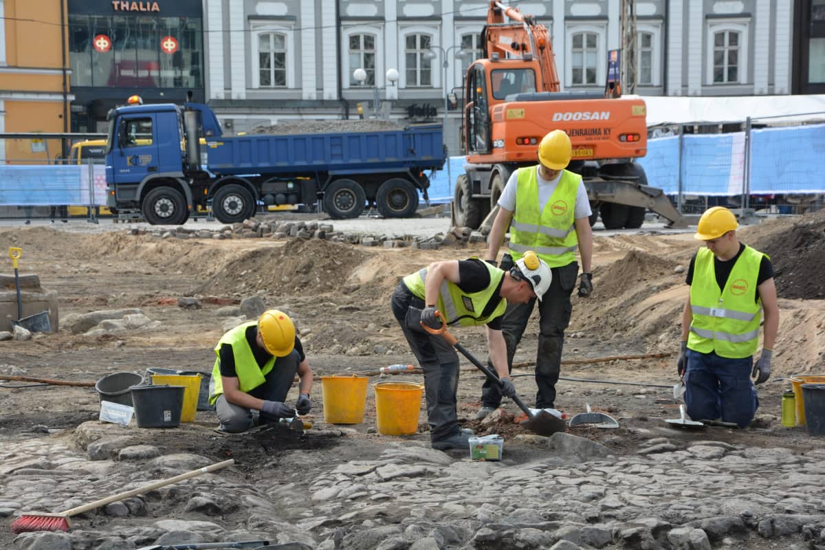Turun kauppatorin kaivaukset, kesä 2018