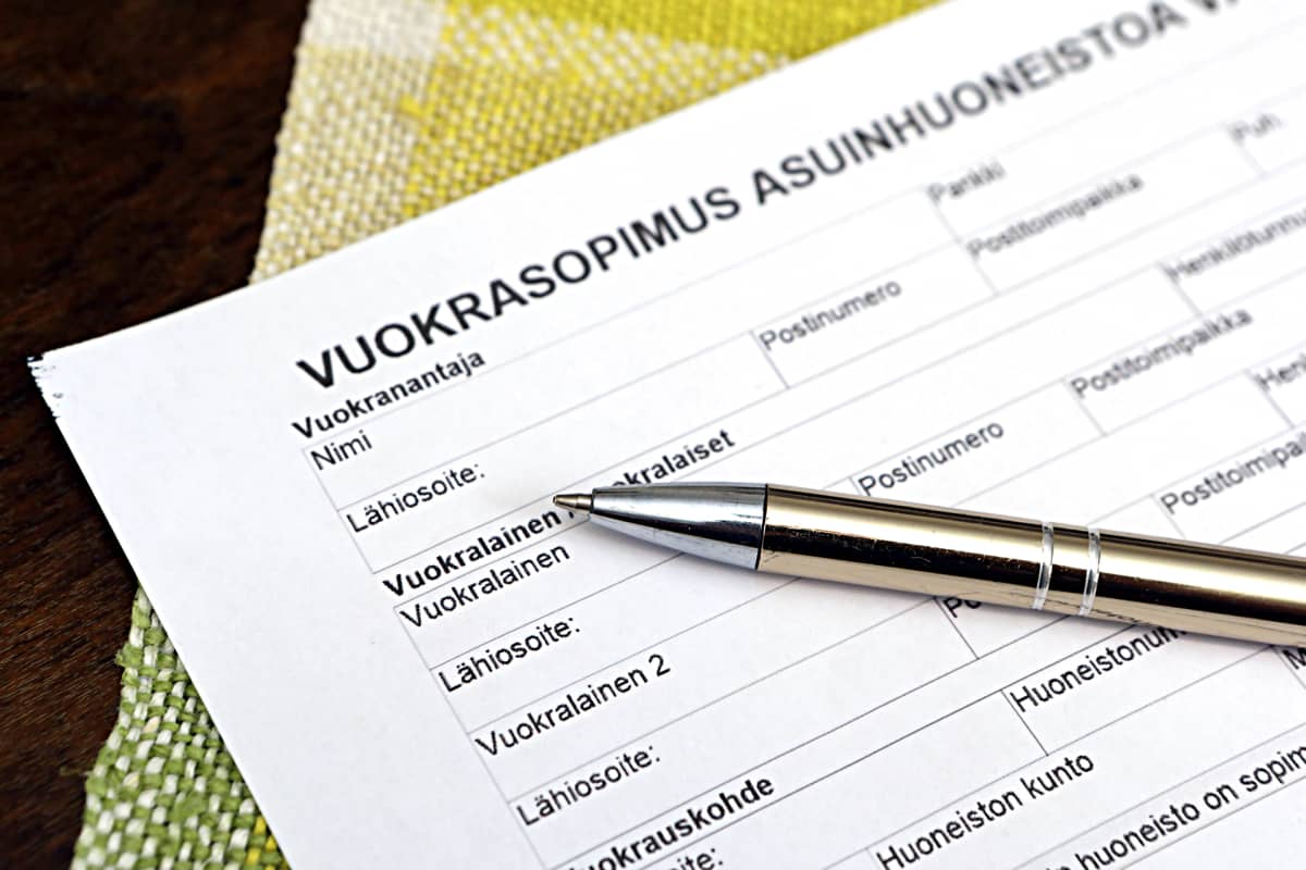 Vuokrasopimuskaavake.