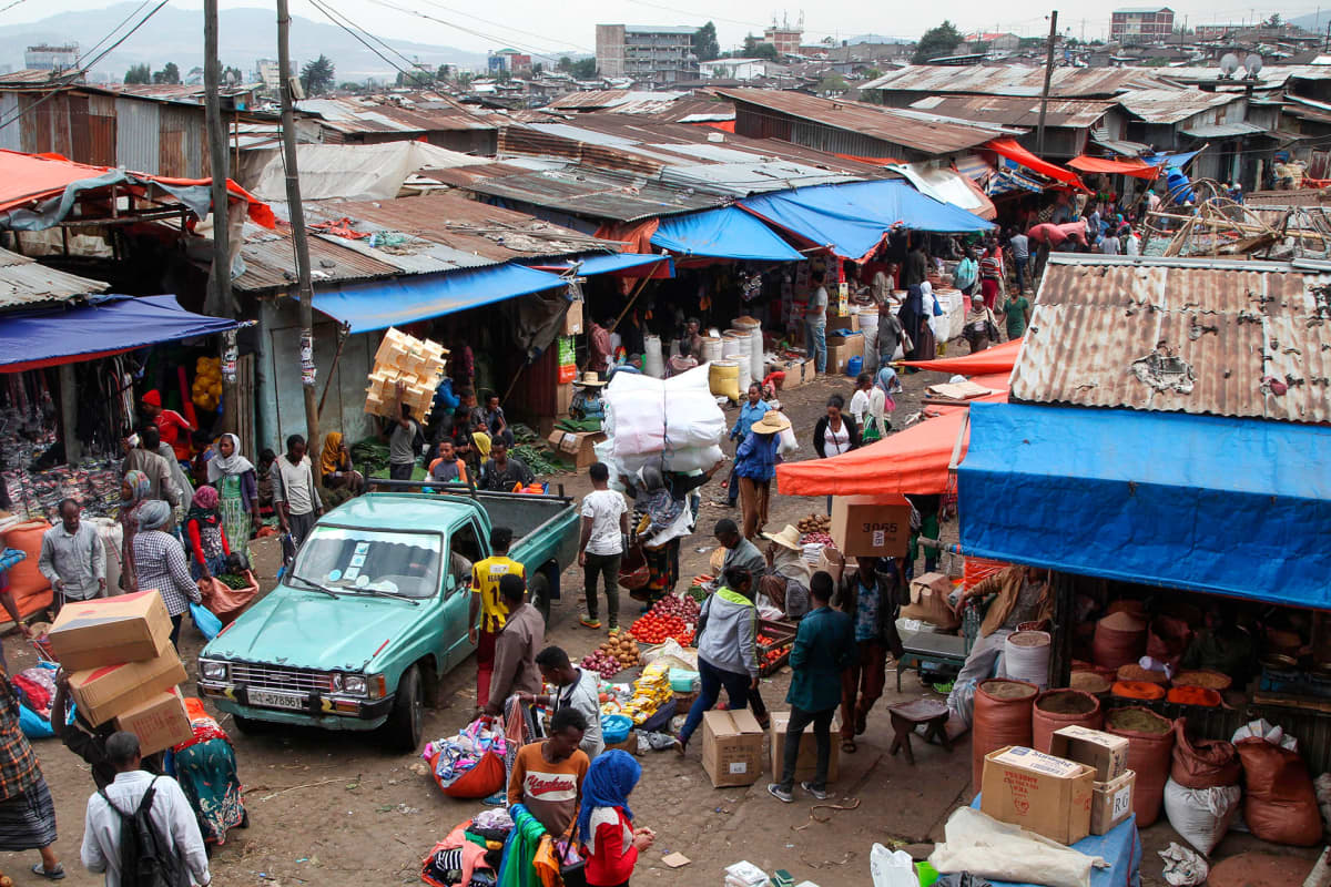 Kaupunkikuva Addis Abebasta.