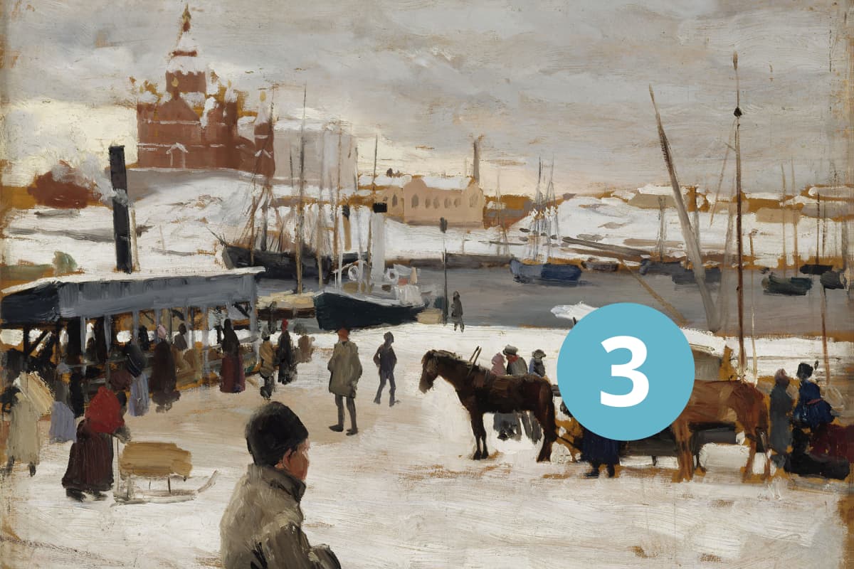 Albert Edelfeldt, Kauppatori, hahmotelma.