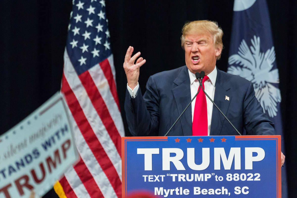 Donald Trump Etelä-Carolinassa helmikuussa 2016.
