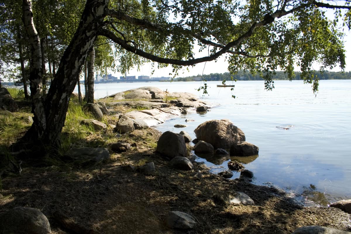 Mustasaaren rantakallioita.