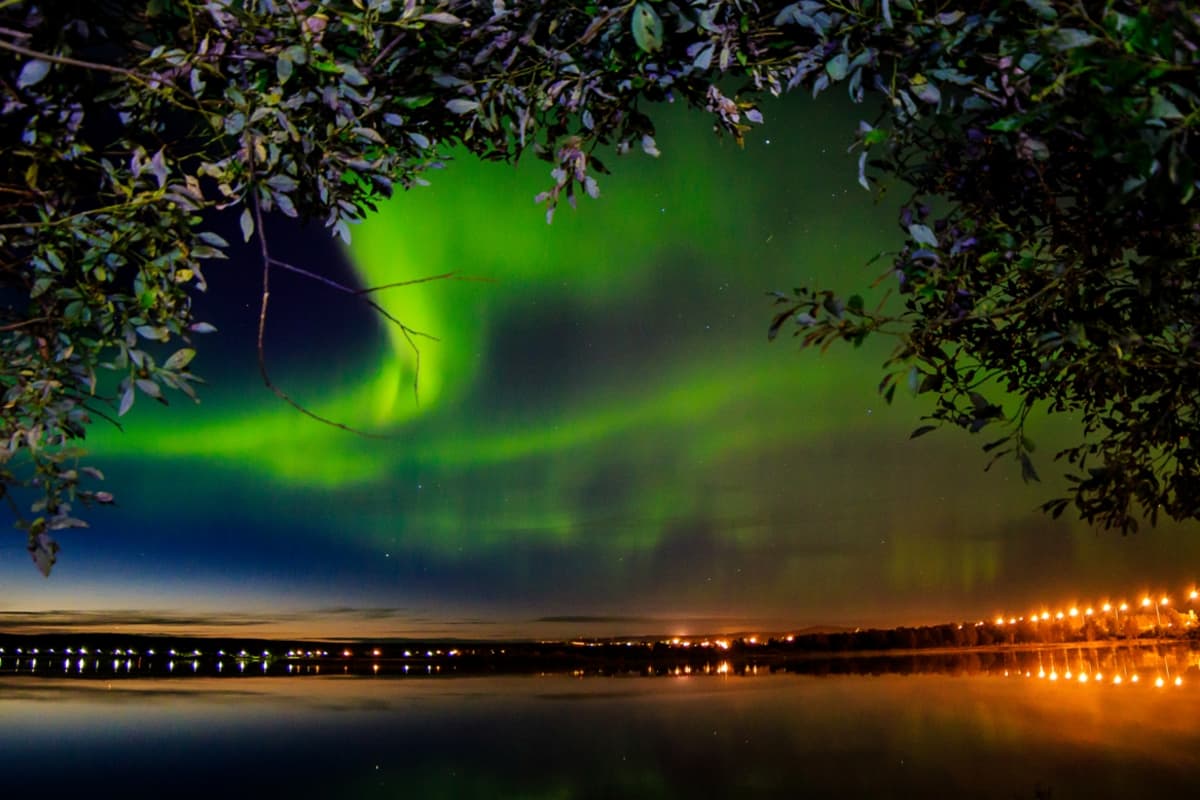 Revontulia Rovaniemellä syksyllä 2016