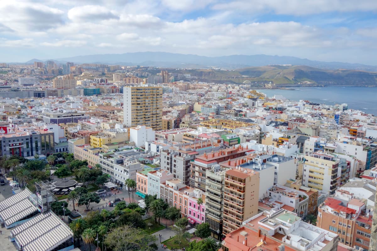 Ilmakuva Las Palmasista Gran Canarialla.