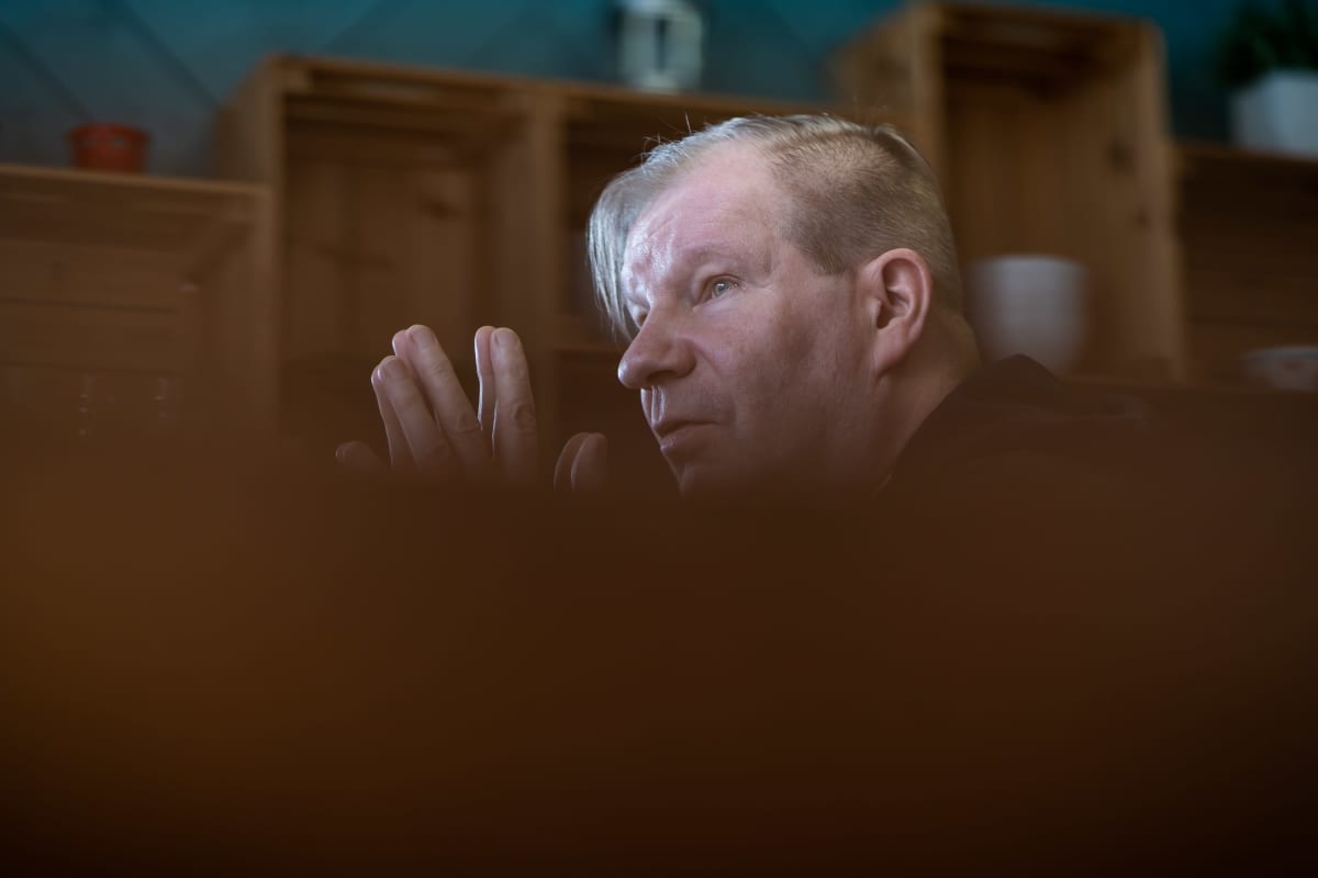 Muusikko ja musiikkipedagogi Jussi Liski, Konditoria Hopia, Kumpula, Helsinki, 26.2.2020.