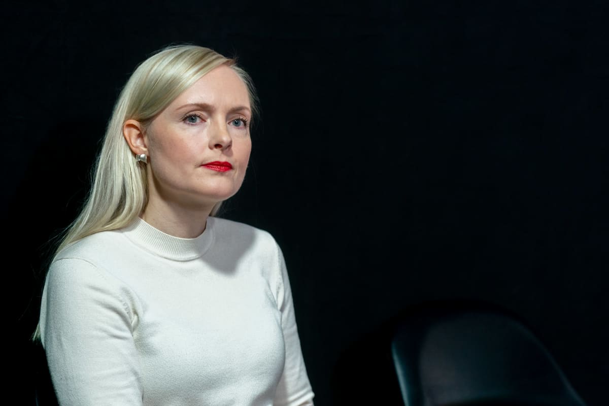 Maria Ohisalo Vihreiden puoluekokouksessa.
