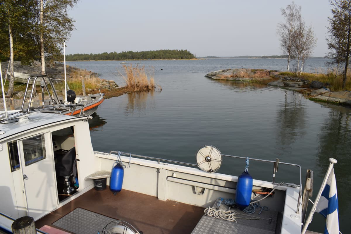 Näkymä Uudenkaupungin saaristosta rannasta kohti merta.
