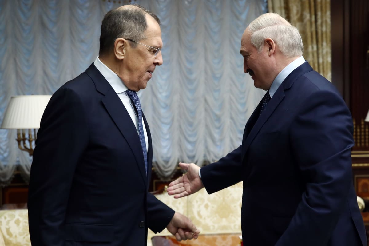 Sergei Lavrov and Aljaksandr Lukašenka