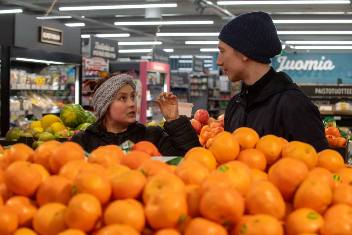 Opiskelijan taloudellinen arki, kuvassa Lilli Hatinen poikaystävänsä Tapanin kanssa Helsingin Mellunmäessä.
