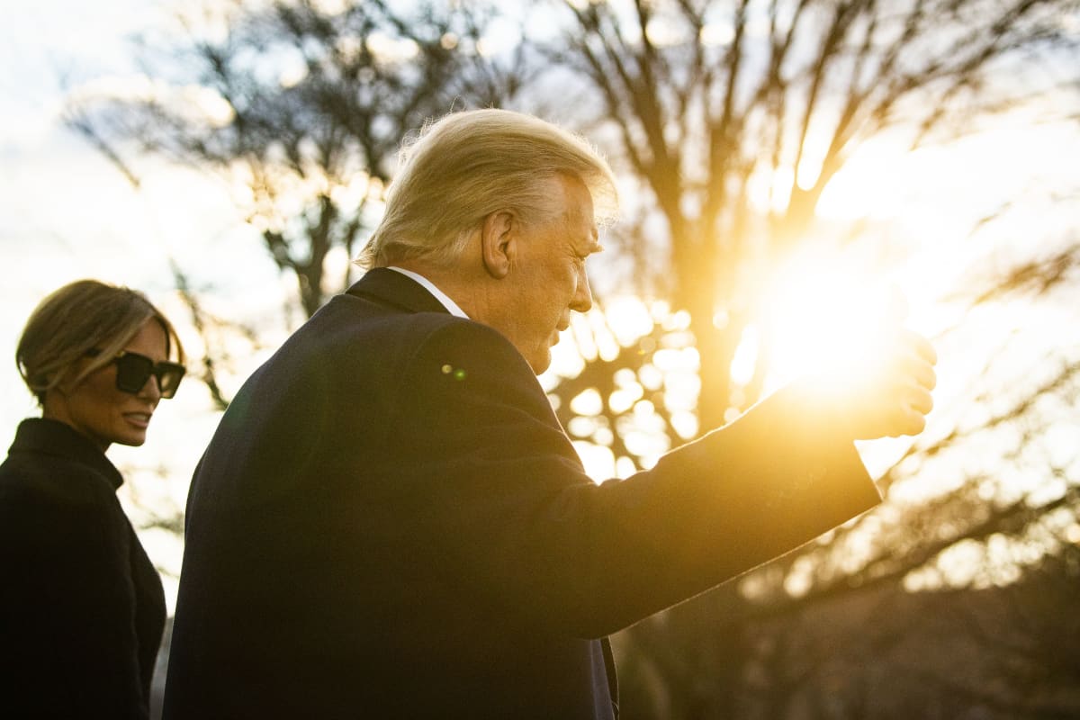 Donald ja Melania Trump jättivät Valkoisen talon 20. tammikuuta ennen Joe Bidenin virkaanastujaisia.
