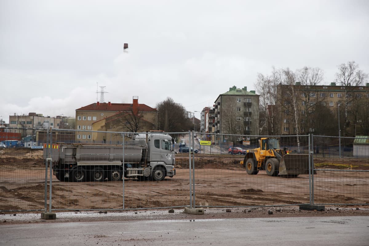 Kotkan tapahtumakeskus Satama Areenan työmaa.