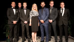 Seitsemän tähtikuljettajaa AKK:n vuoden 2016 gaalassa.