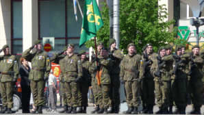 Itä-Suomen sotilasläänin alueellinen puolustusvoimain lippujuhlapäivän paraati Joensuussa 2013.