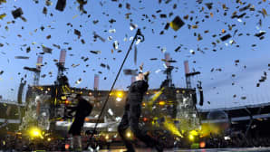 Brittiläinen rockyhtye Muse esiintyi Helsingin Olympiastadionilla 27. heinäkuuta 2013.