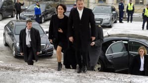 Presidentti Sauli Niinistö ja puoliso Jenni Haukio saapuivat valtiopäivien ekumeeniseen avajaisjumalanpalvelukseen Helsingin tuomiokirkoon