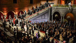 Kuva Nobel-juhlallisuuksista Tukholmassa 10. joulukuuta.