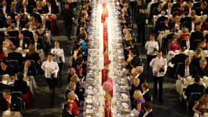 Nobel-palkintojuhla Tukholmassa 10. joulukuuta.