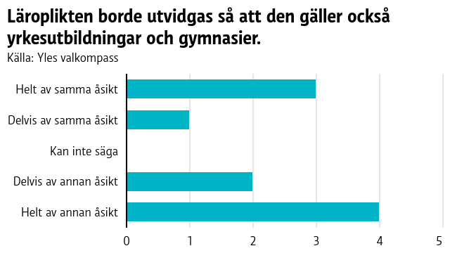 Läroplikten borde utvidgas så att den gäller också yrkesutbildningar och gymnasier.