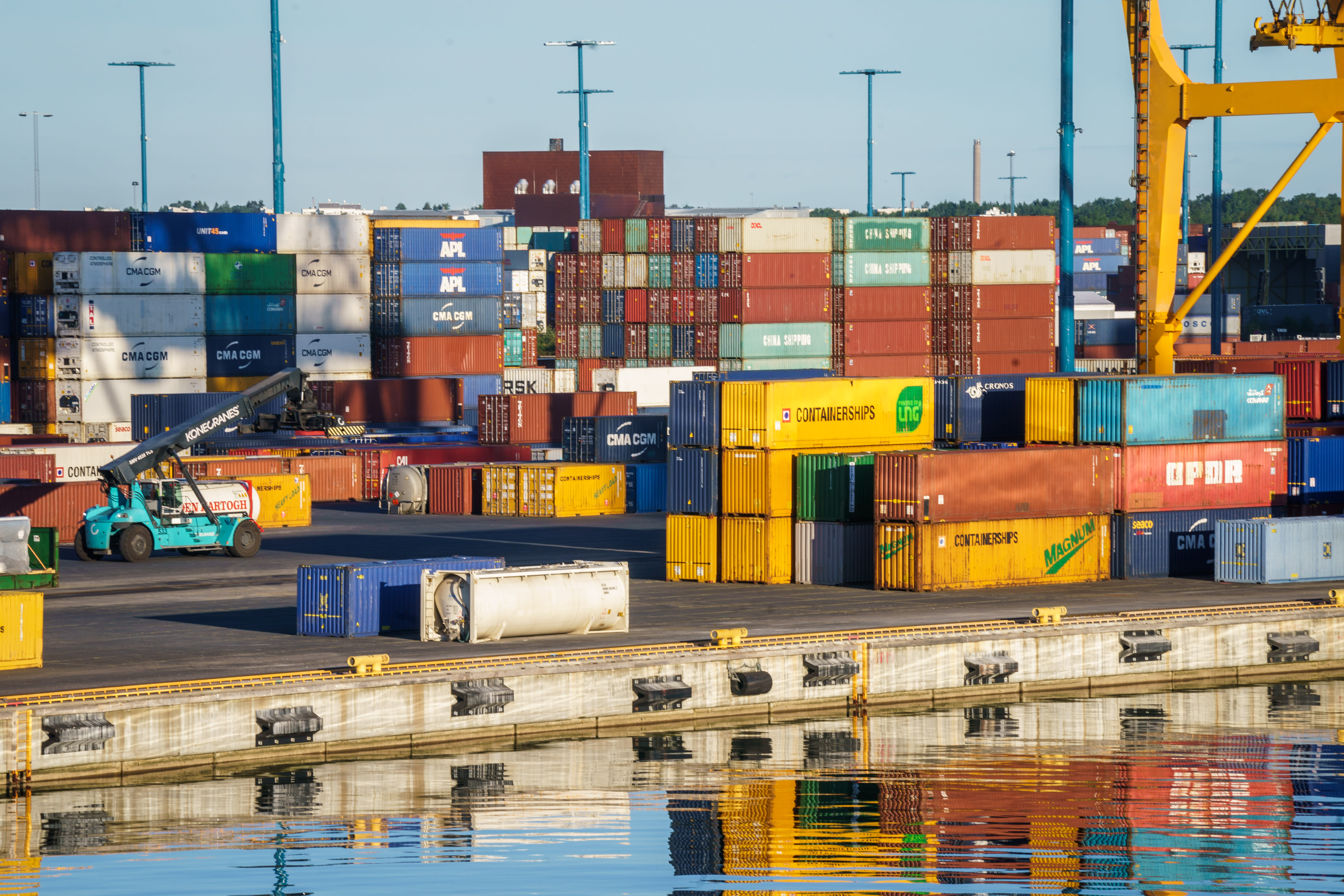 Finnish ports unload essential goods, but clothes and bicycles can sit in the port for months