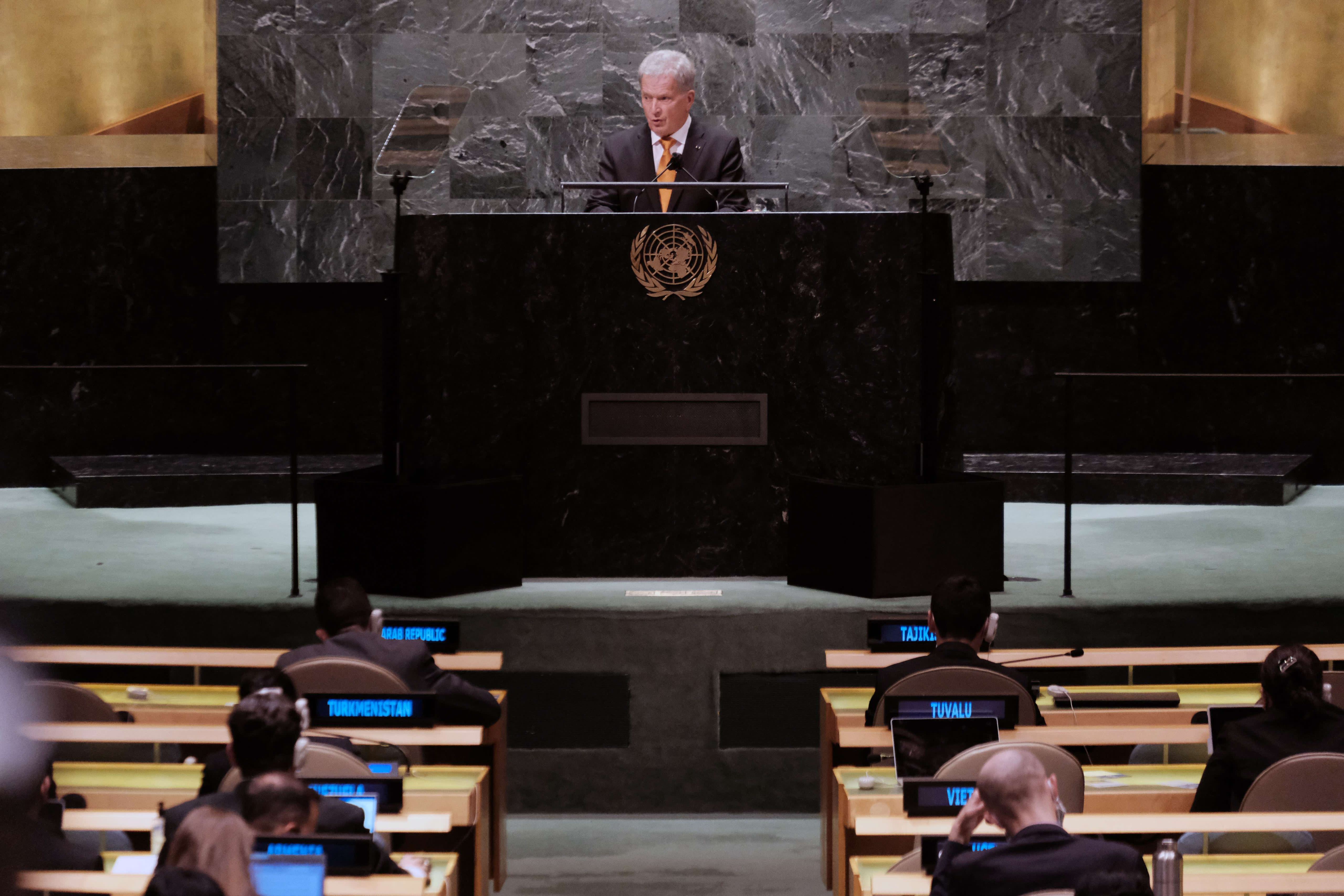 Der finnische Präsident fordert globale Verantwortung in der UN-Generalversammlung