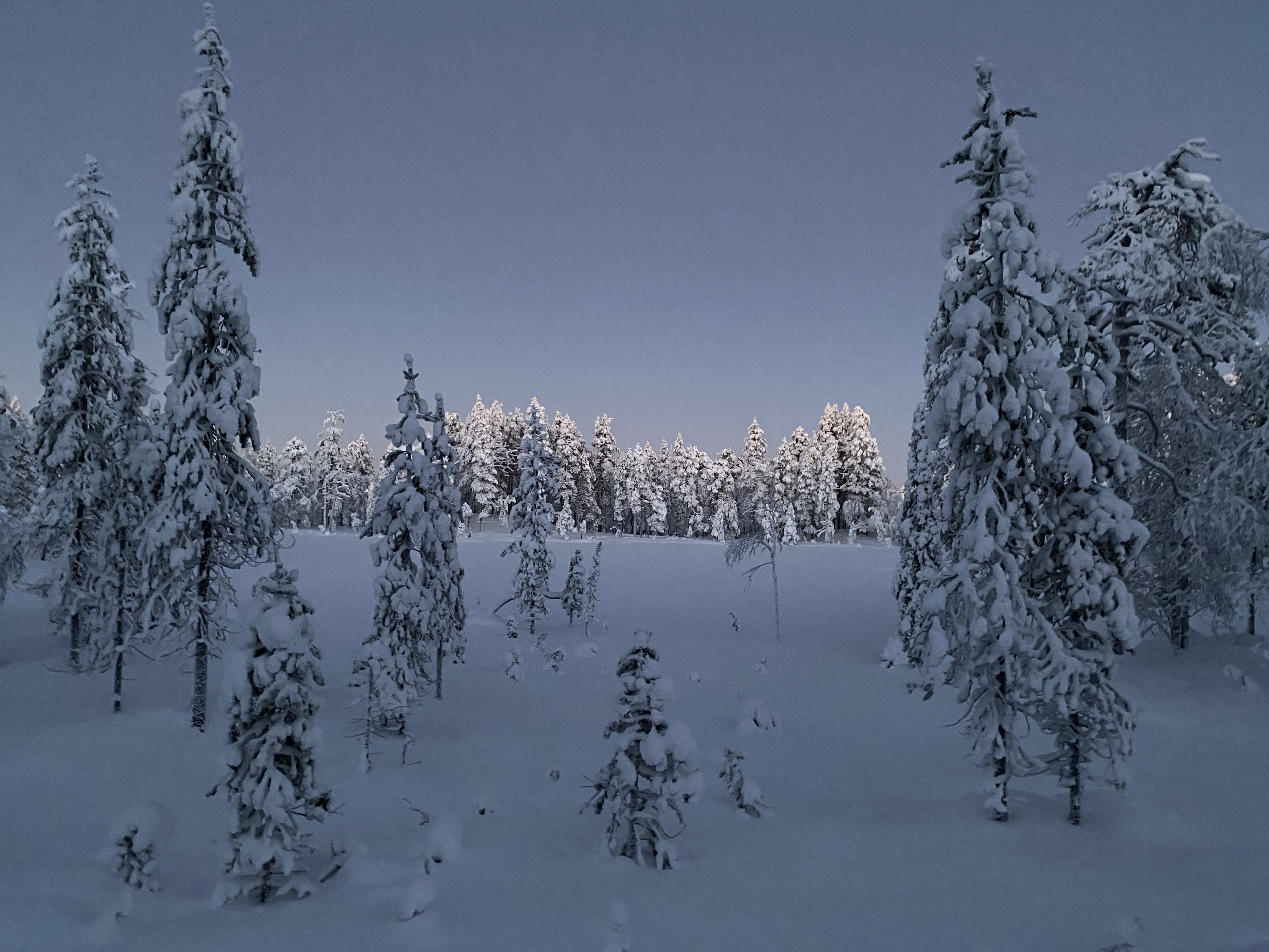In Finnish Lapland, it’s -34.8C, hard driving conditions in the west