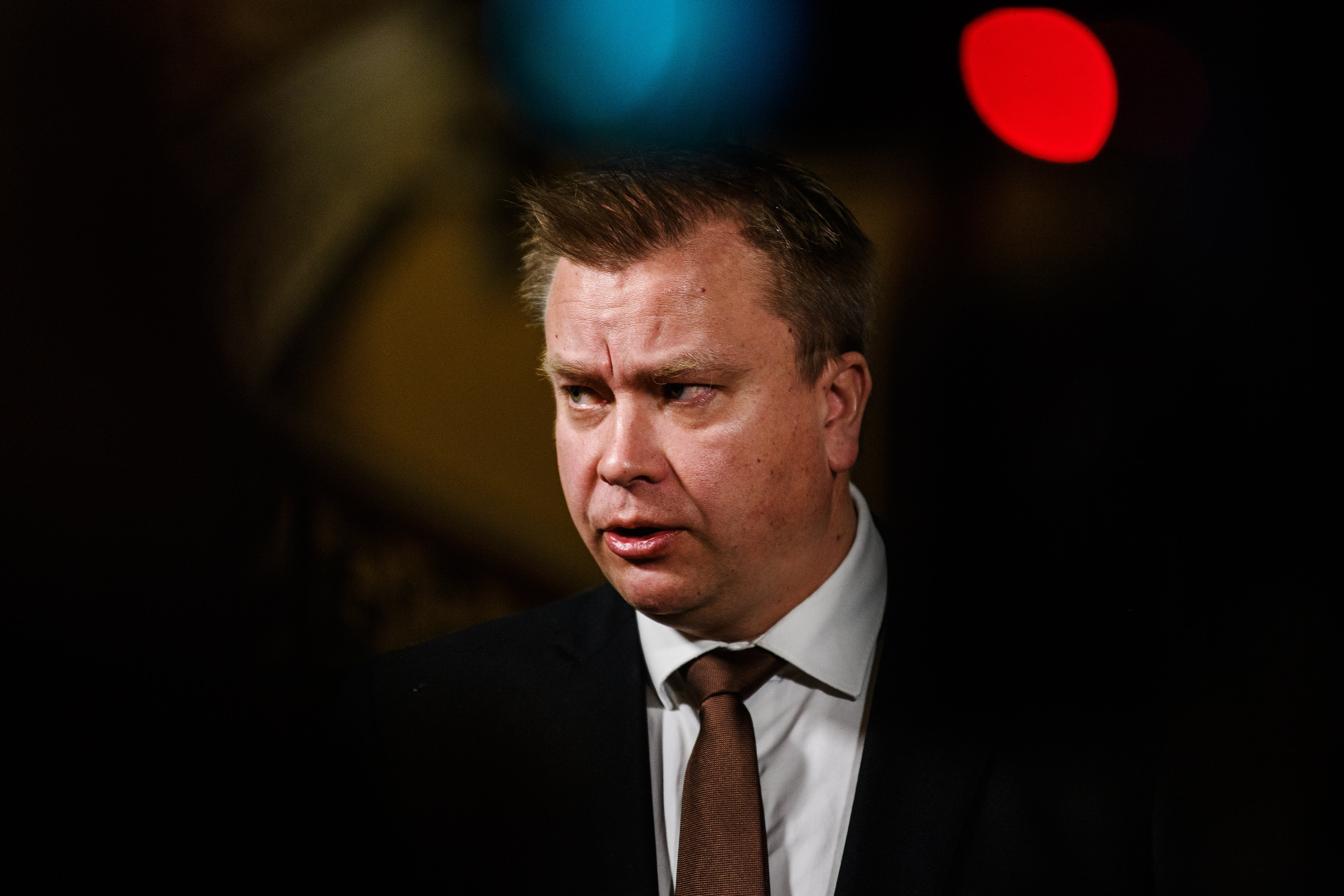 The Finnish Minister of Defense headed to the NATO dinner meeting