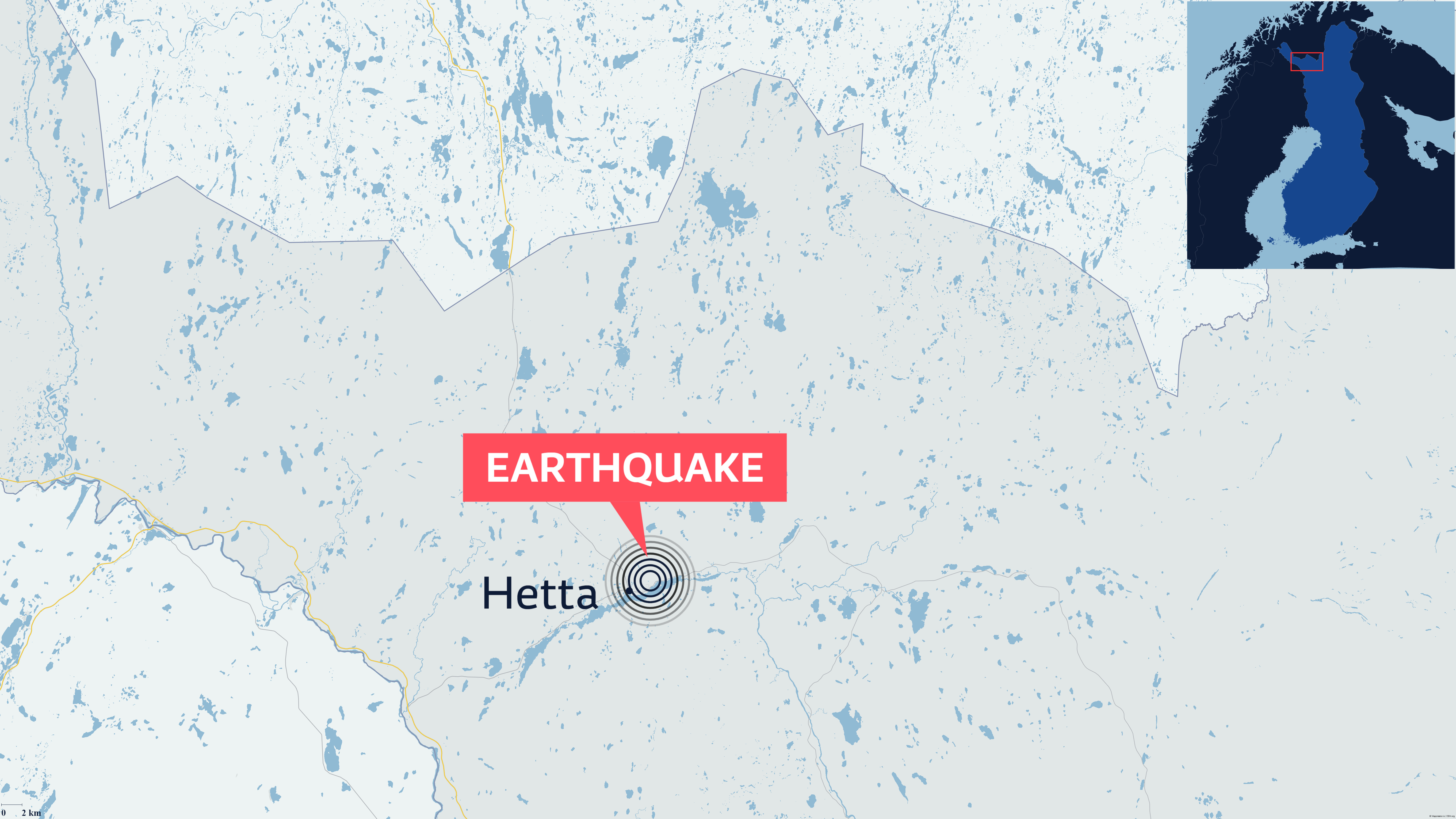 Ein Erdbeben der Stärke 2.8 erschüttert Finnisch-Lappland
