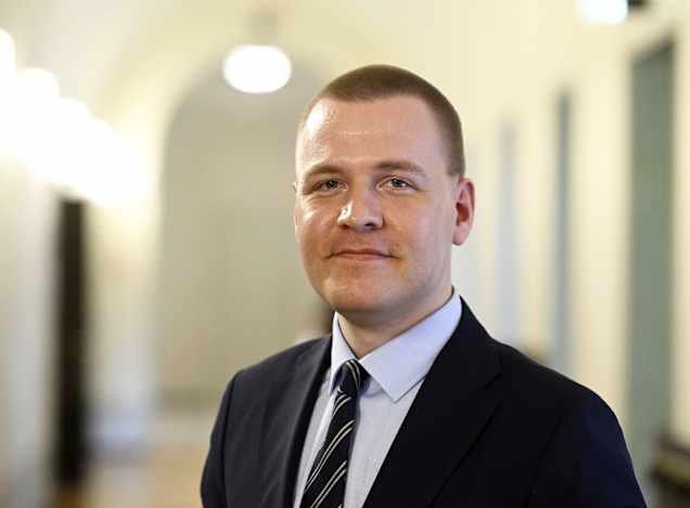 Parliament building where MP Peltonen died.