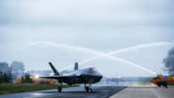 Lockheed Martin F-35 Lightning II -hävittäjiä Leeuwardenissa Hollannissa.
