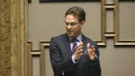 Pääministeri Jyrki Katainen eduskunnassa.
