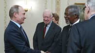 Vladimir Putin, Jimmy Carter, Kofi Annan ja Martti Ahtisaari.
