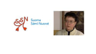 Suoma Sámi Nuorat -searvvi logo ja Kaisa Korpijaakko-Labba