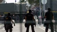Poliiseja Unkarin ja Serbian rajalla