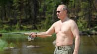 Vladimir Putin kalastamassa Siperiassa vuonna 2013.