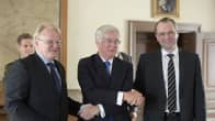 Peter Hultqvist, Michael Fallon ja Jussi Niinistö.